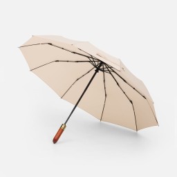 Зонт складной Cloudburst в подарочной упаковке, бежевый