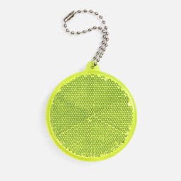 Пешеходный светоотражатель с цепочкой «Круг», неон-желтый