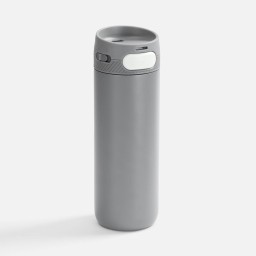 Термостакан X1 с цветной кнопкой, серый с белым