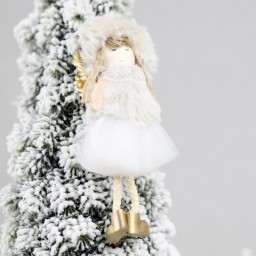 Новогоднее украшение рождественский ангел Бэгис, белый