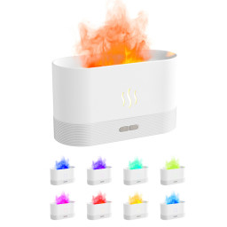 Светодиодный USB увлажнитель-ароматизатор Flame RGB, Белый