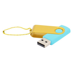 Флешка Designer To Go 2.0 USB 16Gb, Бирюзовый/Желтый