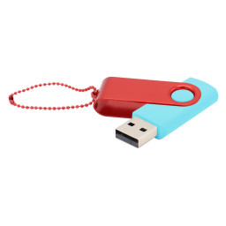 Флешка Designer To Go 2.0 USB 16Gb, Бирюзовый/Красный