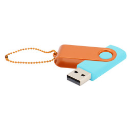 Флешка Designer To Go 2.0 USB 16Gb, Бирюзовый/Оранжевый