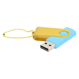 Флешка Designer To Go 2.0 USB 16Gb, Голубой/Желтый