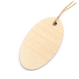 Бирка из ламинированного ХДФ на верёвке, Овальная