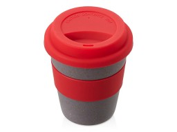 Стакан с силиконовой крышкой "Cafe", красный