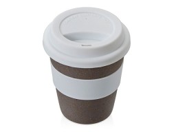 Стакан с силиконовой крышкой "Cafe", белый