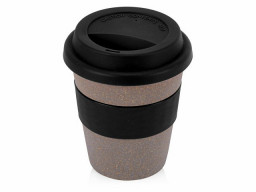 Стакан с силиконовой крышкой "Cafe", черный