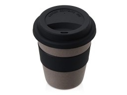 Стакан с силиконовой крышкой "Cafe", черный