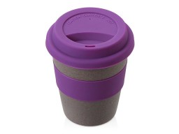 Стакан с силиконовой крышкой "Cafe", фиолетовый