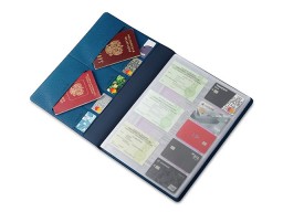 Органайзер Favor 2.0 для семейных документов на 4 комплекта документов, формат А4, синий