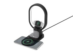 Беспроводная зарядная станция 4-в-1 "Portal" c лампой, 15 Вт, черный