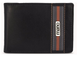 Бумажник Mano "Don Leonardo", с RFID защитой, натуральная кожа в черном цвете, 12,5 х 2,5 х 9 см