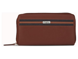 Кошелек Mano "Don Leonardo", с RFID защитой, натуральная кожа в коньячном цвете, 19 х 2 х 10,5 см