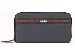 Кошелек Mano "Don Leonardo", с RFID защитой, натуральная кожа в сером цвете, 19 х 2 х 10,5 см