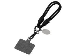 Брелок-браслет "Bohemian" c тканевым держателем для телефона, черный