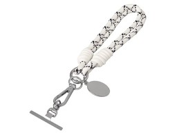 Брелок-браслет "Bohemian" c металлическим держателем для телефона, бело-черный