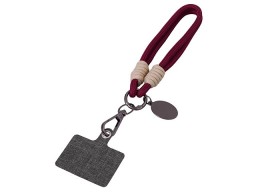 Брелок-браслет "Bohemian" c тканевым держателем для телефона, бургунди