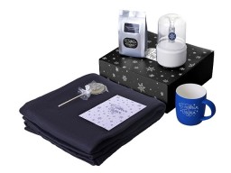 Подарочный набор с пледом, увлажнителем и кружкой, синий