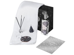 Подарочный набор с пледом, свечой и диффузором, белый