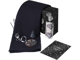 Подарочный набор с пледом, свечой и диффузором, черный