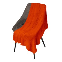 Плед Cella вязаный, оранжевый (без подарочной коробки)