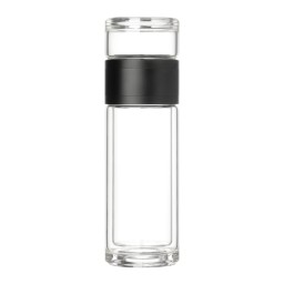 Бутылка стеклянная с двойными стенками Терсо, черная