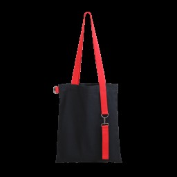 Шоппер Superbag black, чёрный с красным