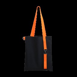 Шоппер Superbag black, чёрный с оранжевым