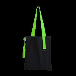 Шоппер Superbag black с ремувкой 4sb, чёрный с салатовым